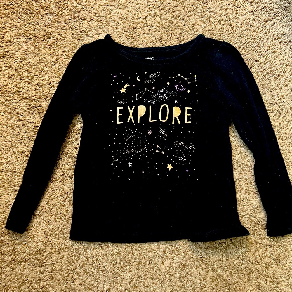 Epic Threads Black “Explore” Long-Sleeve Shirt 4T